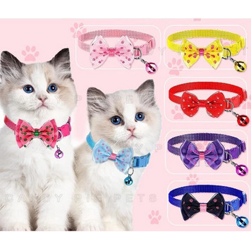 สร้อยคอแมวกระดิ่งริบบิ้นผีเสื้อ RBS