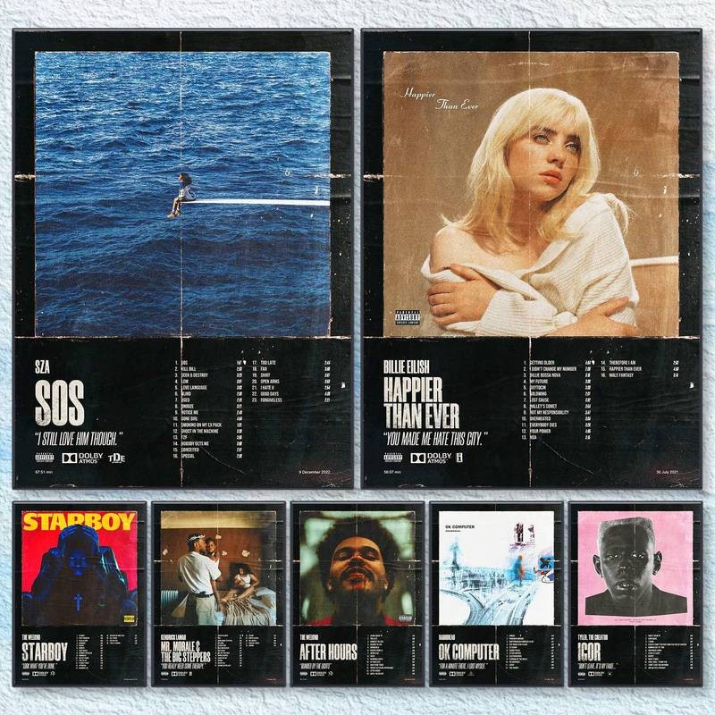 ปกอัลบั้ม Impressionive SZA SOS ไม่มีกรอบ capturing SZA Art Home Wall Decor โปสเตอร์ผ้าใบ