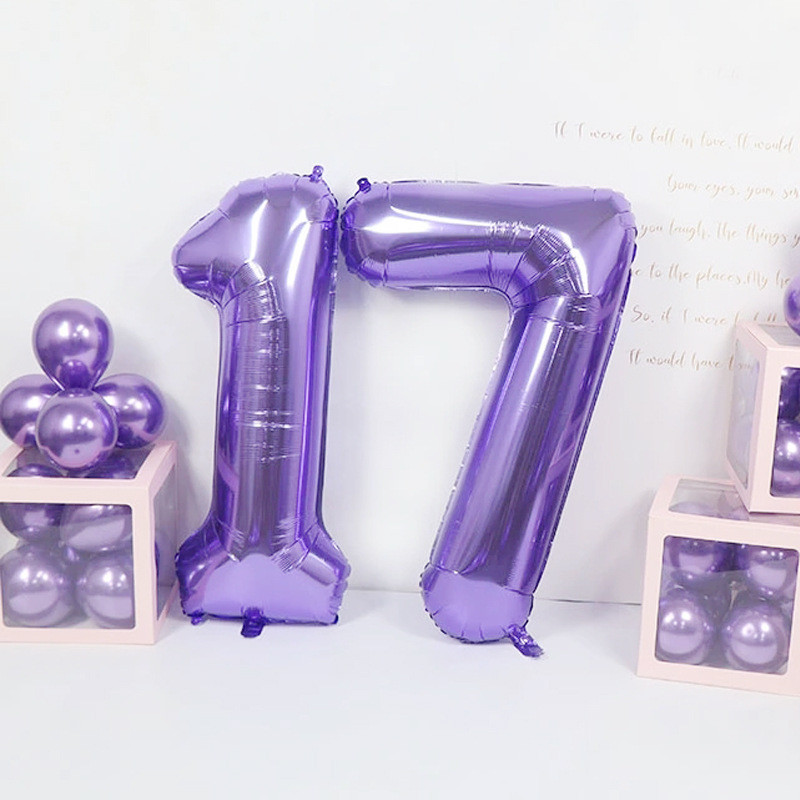 ลูกโป่งฟอยล์ตัวเลข ขนาด 40 นิ้ว ธีมสีม่วง balloon รูปที่ 2