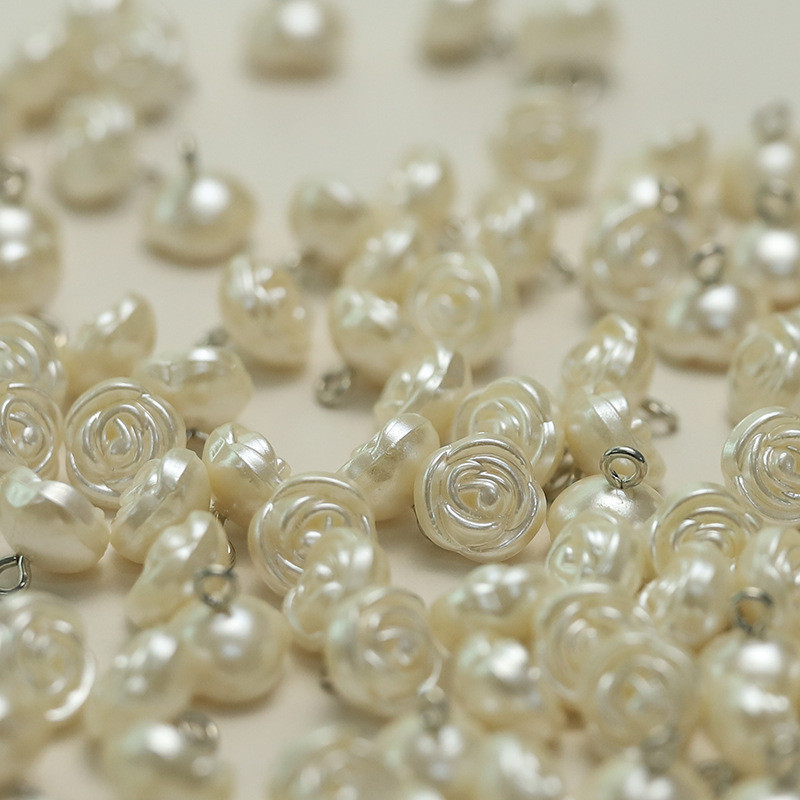 10ชิ้น/เซ็ต11มิลลิเมตรดอกกุหลาบปุ่มปุ่มเสื้อปุ่มสําหรับเสื้อผ้ากระโปรงเสื้อกันหนาวตกแต่งอุปกรณ์เย็บผ้า