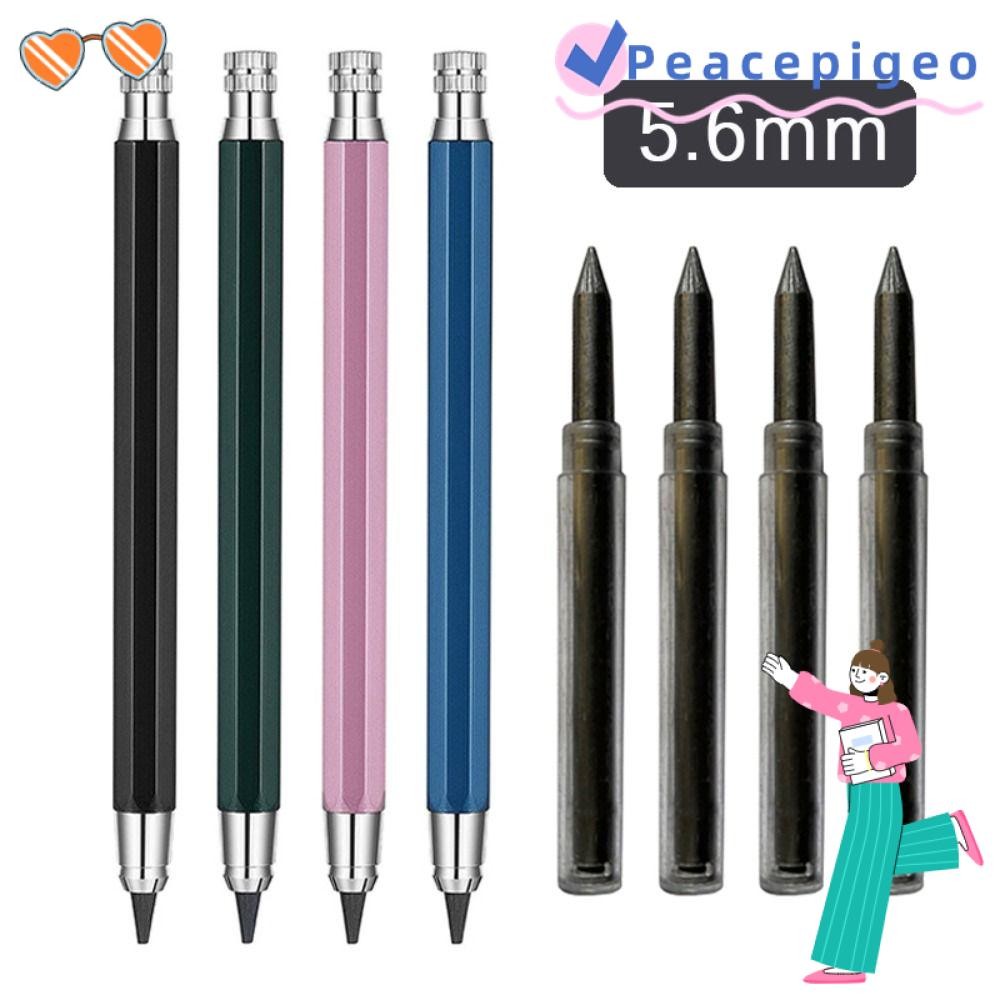 PEACEPIGEO ดินสออัตโนมัติ 5.6 มม.เครื่องเขียนโรงเรียนอุปกรณ์สํานักงาน 2B/4B/6B/8B ดินสอ Refill Sketc