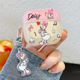 Donald Duck + จี้ขอบหยักสําหรับ AirPods 4/3/2/1/Pro/Pro2 หูฟังปลอก