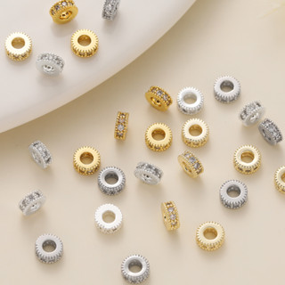 St. kunkka 5 ชิ้น ทองแดงชุบทองจริง Spacer ลูกปัด 18K สี Rete…