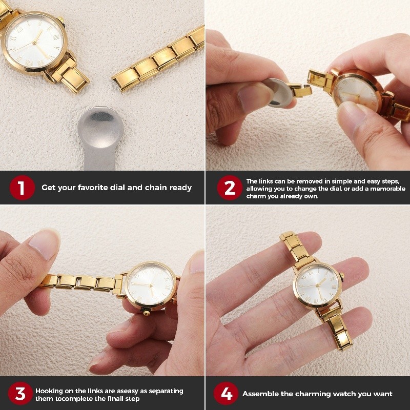 สีสันอิตาเลียน Charm Modular นาฬิกาข้อมือ Fit 9 มม.สร้อยข้อมือสแตนเลส DIY ทำเครื่องประดับ - รูปที่ 6