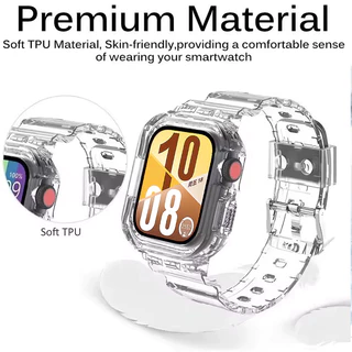 สายซิลิโคนโปร่งใส + สําหรับ Huawei นาฬิกา Fit 5 Band สร้อยข้อมือซิลิโคนสําหรับ Huawei นาฬิกา Fit 4/3 Clear กีฬา Watchband อุปกรณ์เสริม
