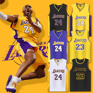 ชุดบอลสีน้ำเงิน Lakers Jersey เสื้อบาสเก็ตบอล Kobe James ขนา…