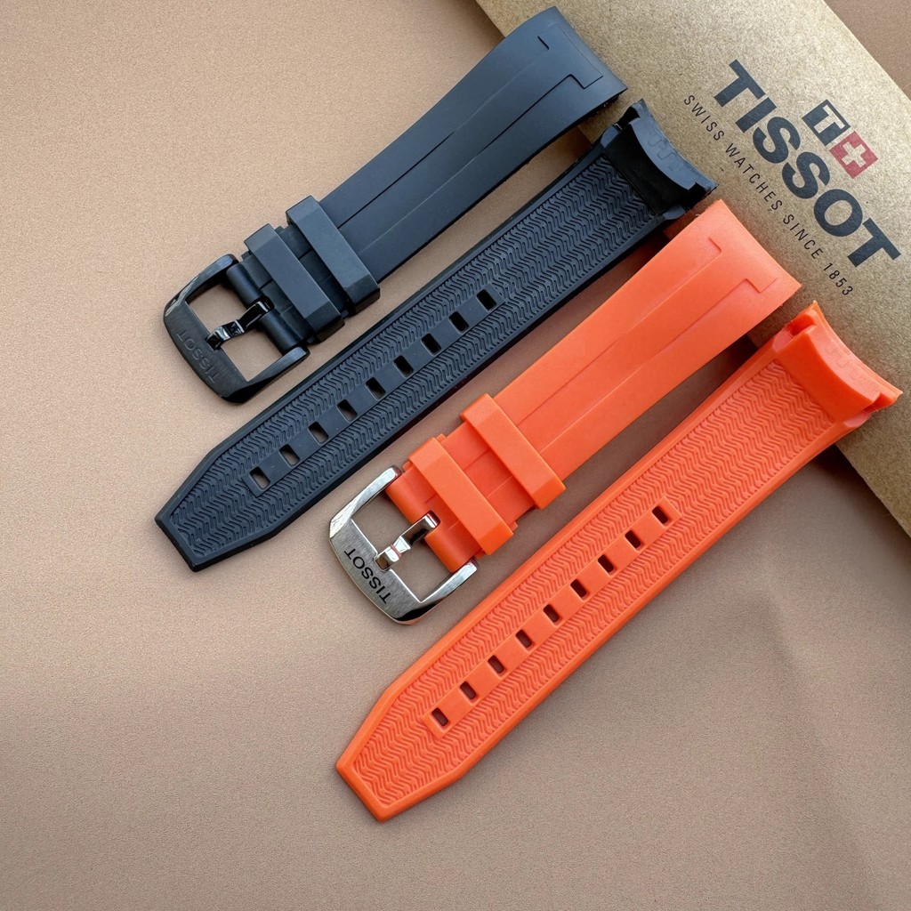 สายยาง Tissot สำหรับ Seastar 1853 สายซิลิโคนดำน้ำ T 120407   อะ ที 120417   สายนาฬิกาสำหรับผู้ชายแบบเปลี่ยน ราคา ถูกที่สุด ดีลบีเคเค แกลเลอรีภาพที่ 2