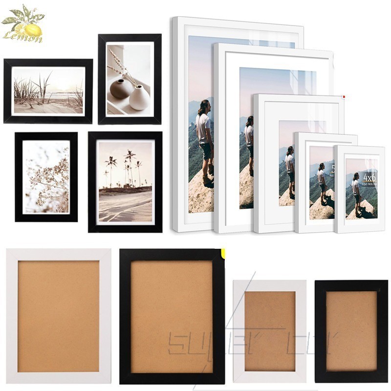 กรอบรูปไม้ A4 สีดําและสีขาวหรูหรา - สําหรับโปสเตอร์และภาพวาดผ้าใบ, เดสก์ท็อปที่ทันสมัย & Wall Art Decor, การเพิ่มประสิทธิภาพภายในบ้าน