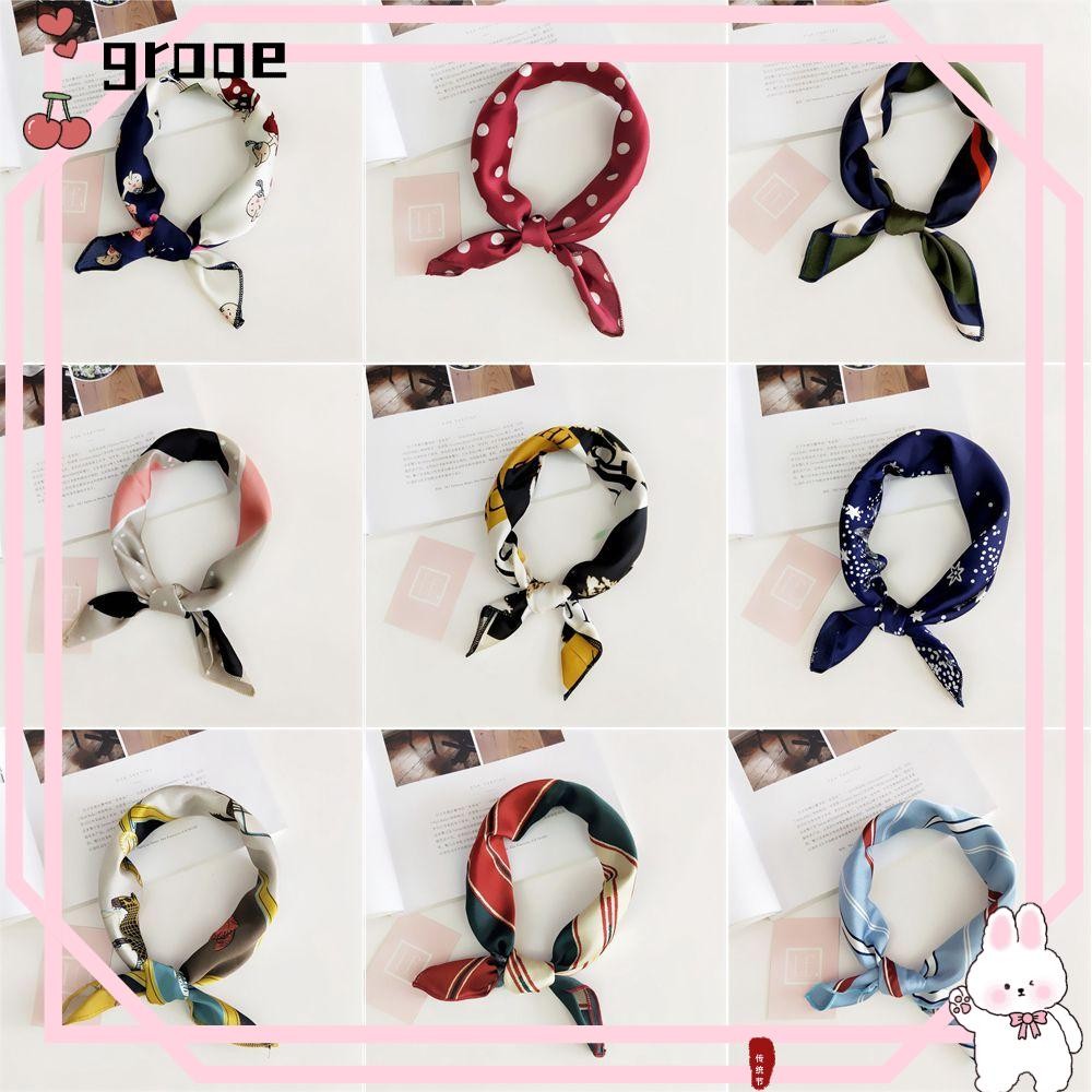 GROOE Silk Feel Satin Gift Small Vintage Women Head Neck