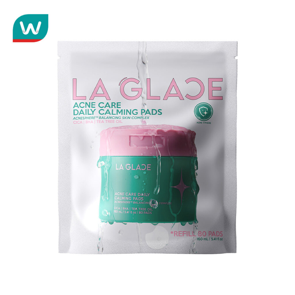LA GLACE ลา กลาส แอคเน่ แคร์ เดลี่ คาล์มมิ่ง แพด รีฟิล ไซส์ 80แผ่น