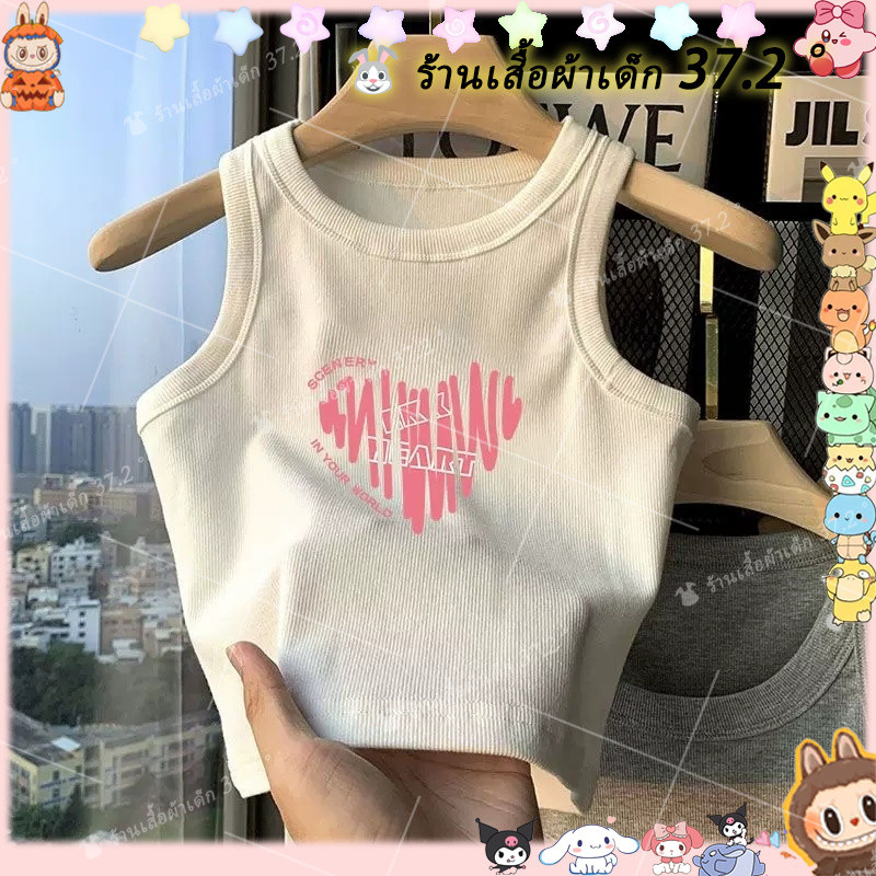 ผ้าไหมน้ำแข็งเสื้อกล้ามสำหรับเด็กชายและเด็กหญิงเสื้อยืดแขนกุดพิมพ์ลายการ์ตูนสไตล์ตะวันตกสำหรับฤดูร้อน