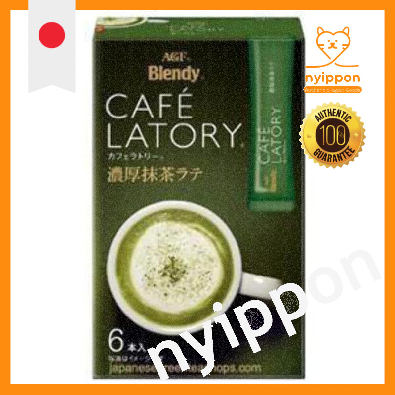 AGF Blendy Cafe Latory Stick Rich Matcha Latte, 6 sticks