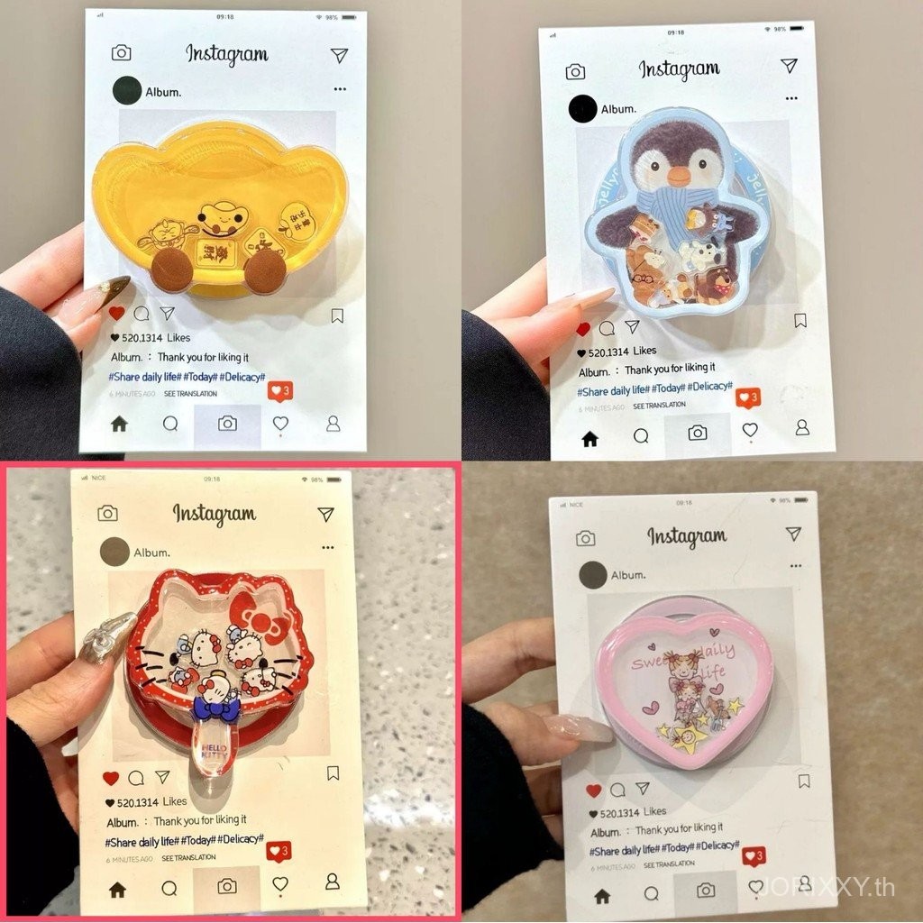ของเล่นเขย่าการ์ตูนน่ารัก เข้ากันได้กับ KT เคสโทรศัพท์แม่เหล็ก MagSafe ขาตั้งแม่เหล็ก ดูดซับได้ แบบยืดหดได้ ใหม่ แบบมีถุงลม