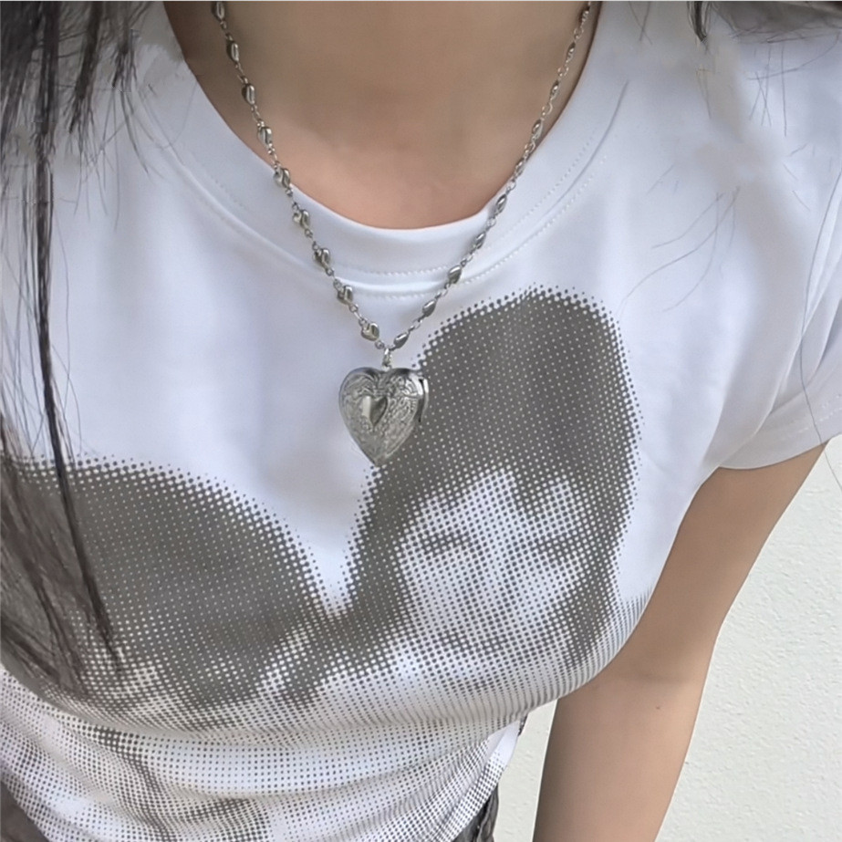 JUSHI Love Spliced Fine เชือกโซ่จี้กล่องสร้อยคอ Spice Girls Vintage แกะสลักของขวัญ