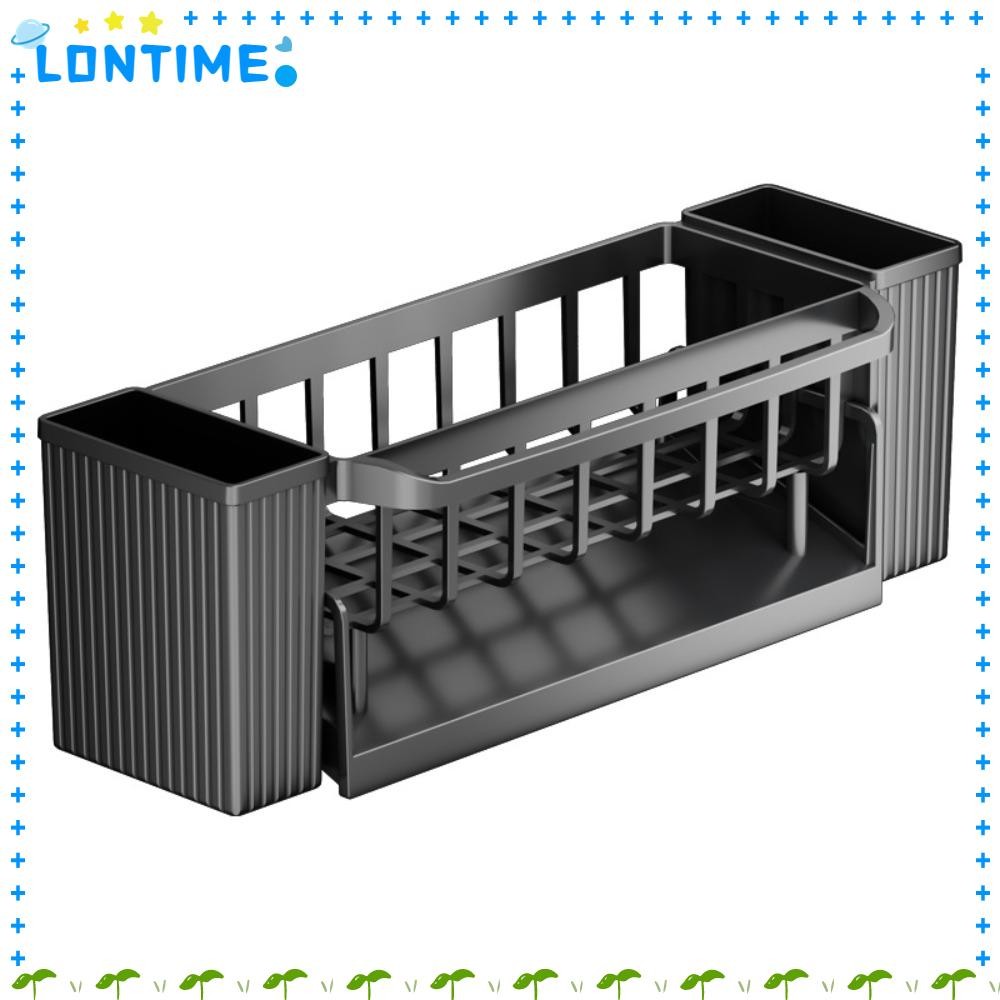 LONTIME ชั้นเก็บของในครัว, พลาสติกขนาดใหญ่ Self-driing ชั้นวางอ่างล้างจาน, ทนทาน Rag Organizer ความจุขนาดใหญ่มัลติฟังก์ชั่สบู่ตะกร้าห้องน้ําแชมพูชั้นวาง