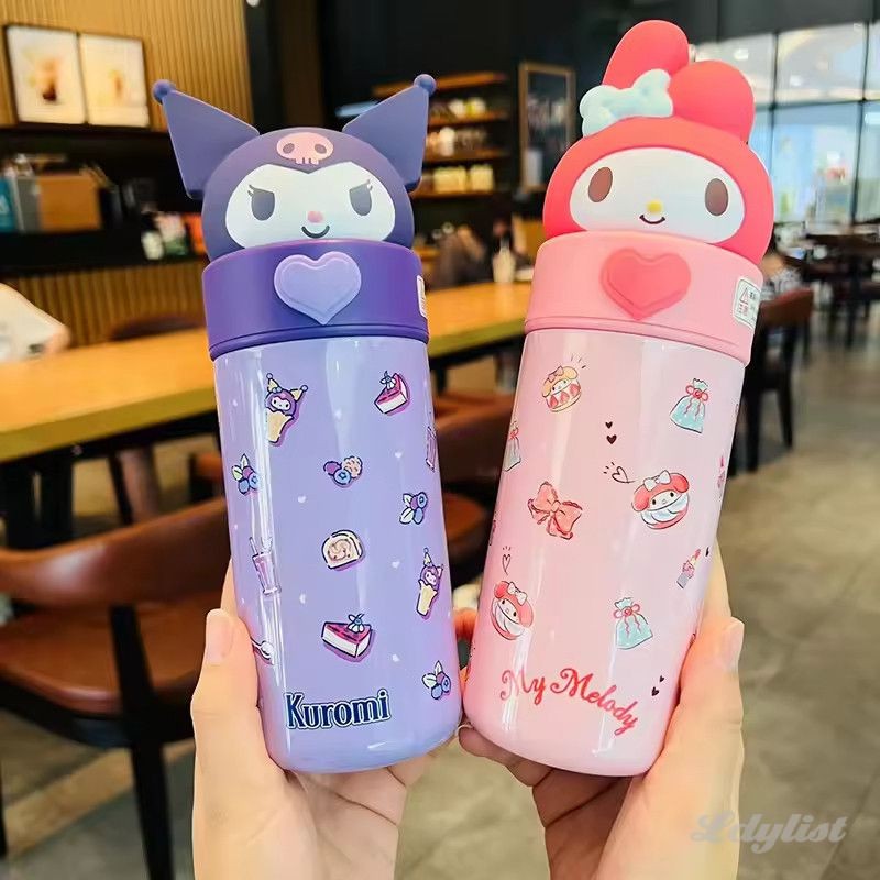 ღ แก้วเก็บความเย็น Sanrio Kuromi 350 มล. ลาย Pompompurin น่ารัก สำหรับเด็กผู้หญิง แก้วเก็บความเย็นสำ