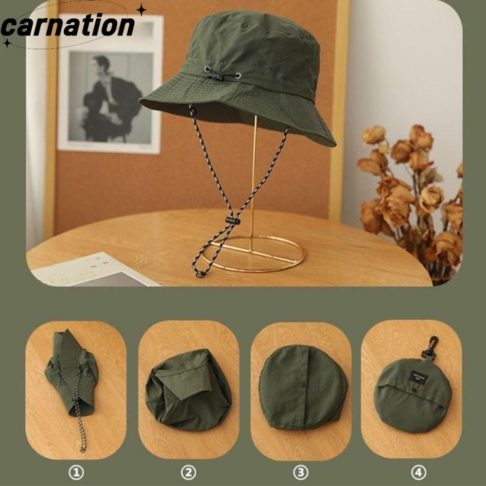 CARNATION หมวกตกปลา หมวกบักเก็ต พกพา ป้องกันน้ำ แสงแดด UV แห้งเร็ว ปีนเขา