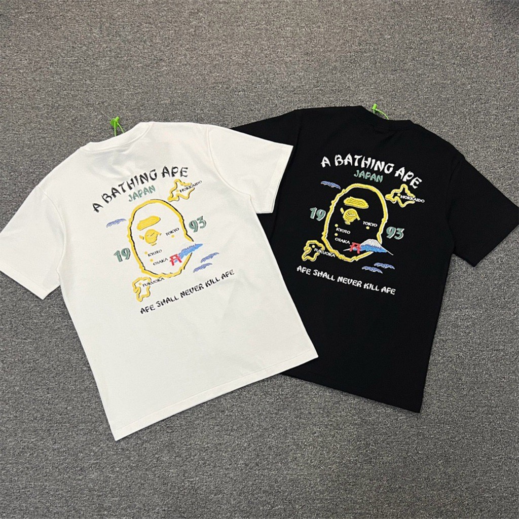 เสื้อยืด Bape SOUVENIR TOIRI JAPAN tee สีดําและสีขาว Premium