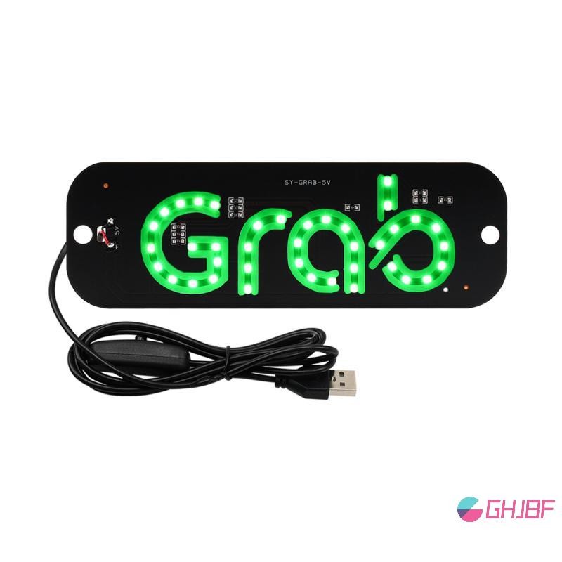 GHJBF] 1 ชิ้นไฟวิทยุ GRAB LED สัญญาณ Beacon Taxi แผงกระจกแสงสีเขียว Cab ตัวบ่งชี้ภายในแสงคอเต่า นายน