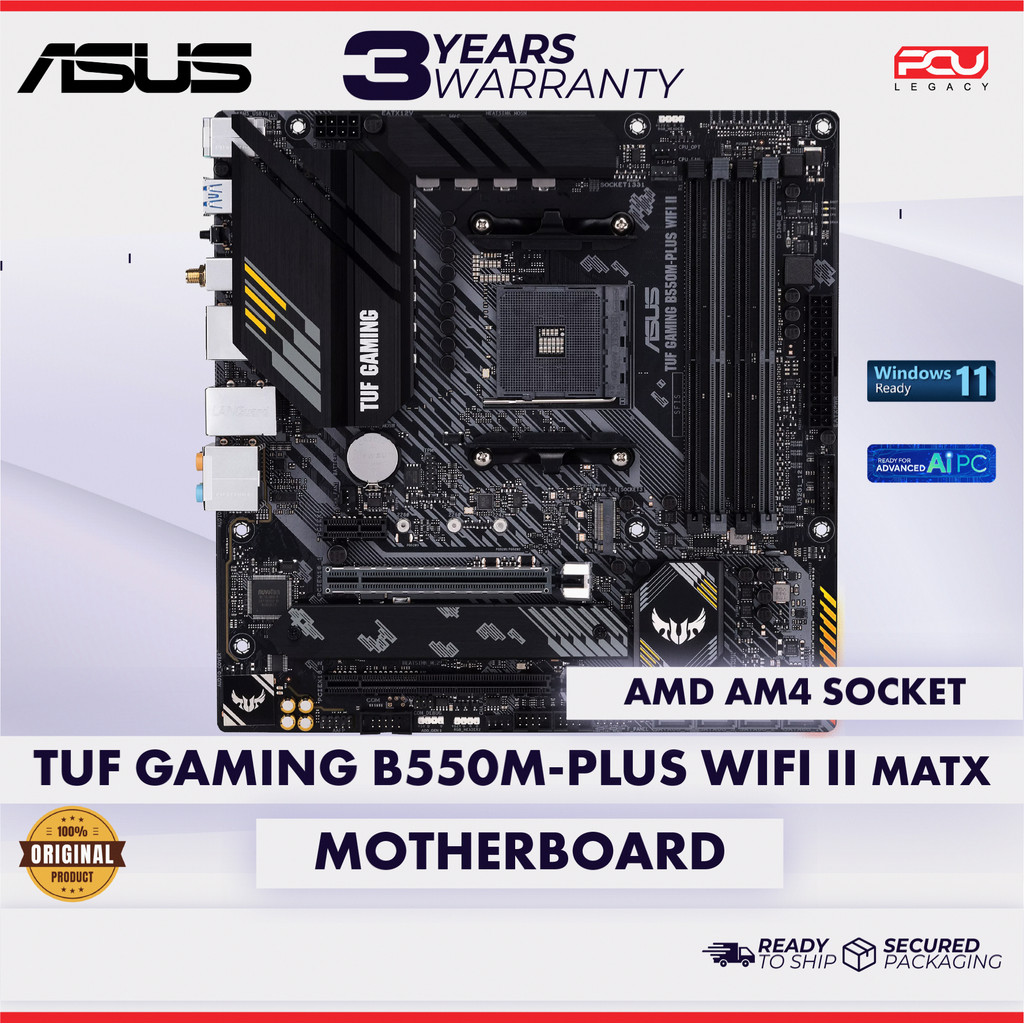ASUS TUF GAMING B550M-PLUS WIFI II MATX AM4 MOTHERBOARD