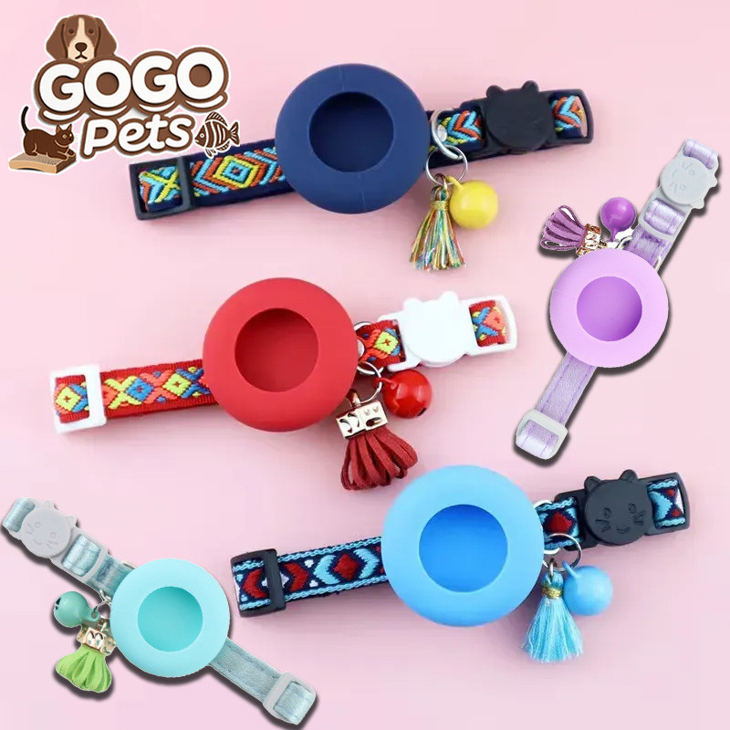 COD Pet Locator ปลอกป้องกัน แหวนหนังซิลิโคน ปลอกคอสัตว์เลี้ยง สําหรับ Airtag สัตว์เลี้ยง พร้อมกระดิ่ง