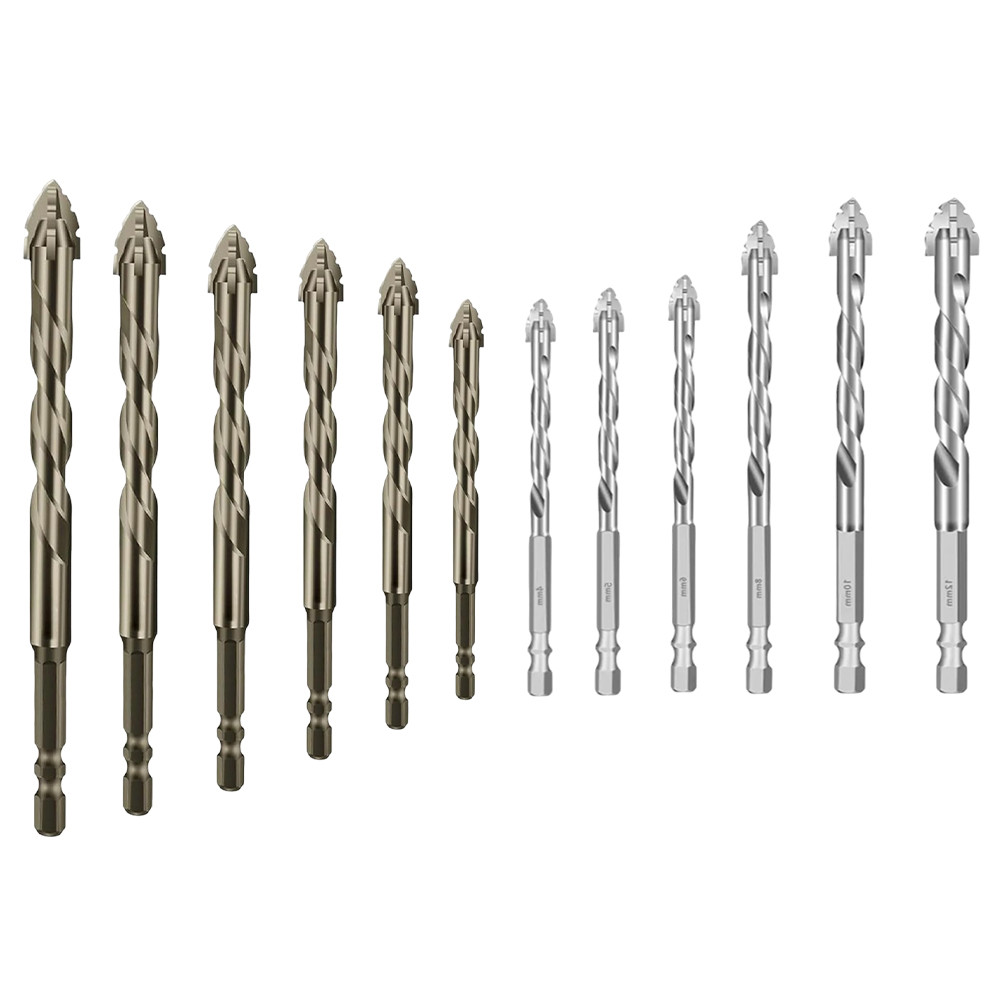 6PCS 4-Blade ซิกแซกใหม่ ดอกสว่าน แข็งแรง4เท่า ดอกสว่านเจาะเหล็ก ดอกเจาะปูน ดอกสว่านคาร์ไบด์ ดอกเจาะเหล็ก กระเบื้อง กระจก