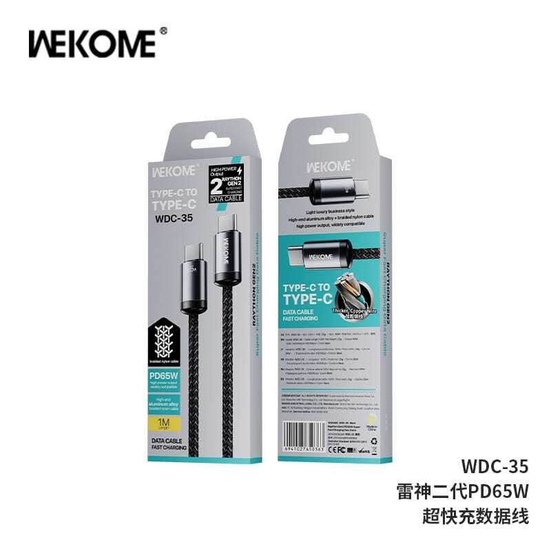 WEKOME Raython Gen2 Series WDC-33 PD35W / WDC-35 PD65W / 1000 มม. สายเคเบิลข้อมูลแบบถักชาร์จเร็ว