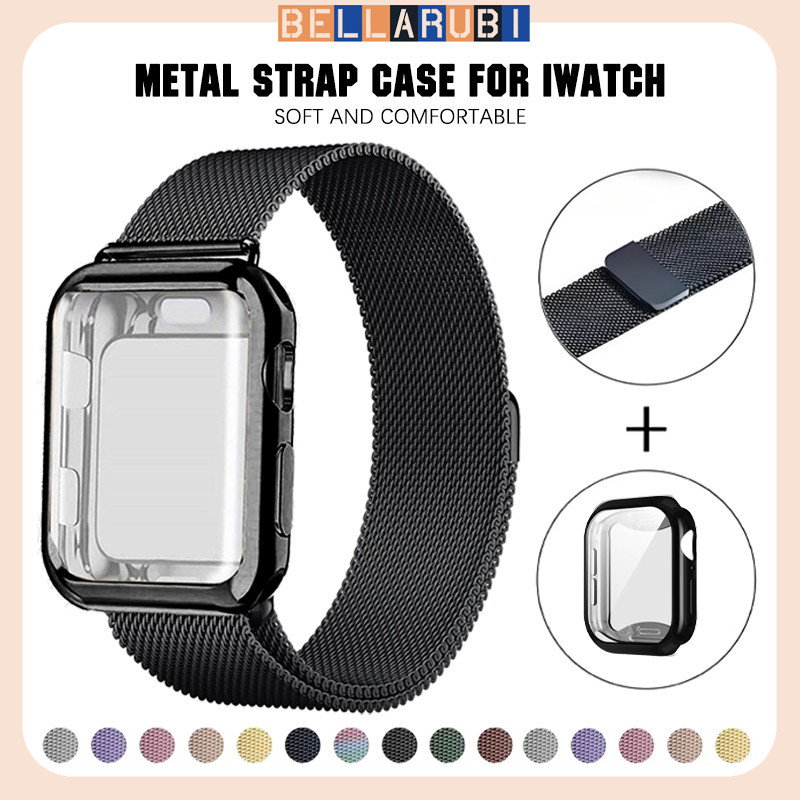 สายลูปโลหะ Milanese + กรณี Tpu for IWatch Apple Watch Ultra/SE 3 2 Series 11 10 9 8 7 6 5 49mm 46 45 41 44 40 42 38mm