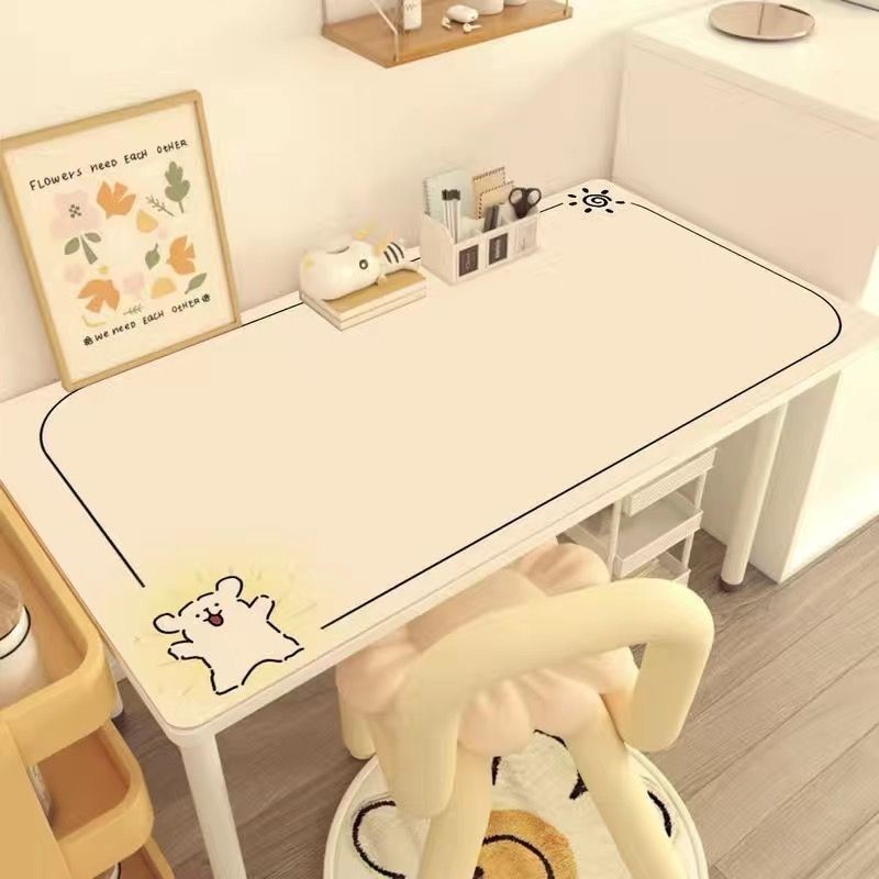 maltese ผ้าปูโต๊ะ pvc Desk mat Large size แผ่นรอง  แผ่นรองโต๊ะ แผ่นรองโต๊ะ PVC ลายสุนัขศิลปะเส้น แผ่นรองโต๊ะการ์ด ผ้าปูโต๊ะไม่ต้องซัก