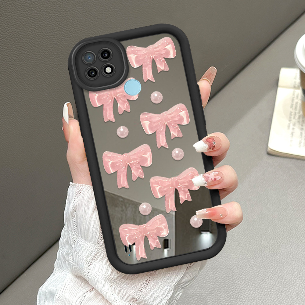Realme C21 สําหรับกระจก Softcase กรณี HP โทรศัพท์ Kesing ปลอกดอกไม้ผีเสื้อ 8812 JZ