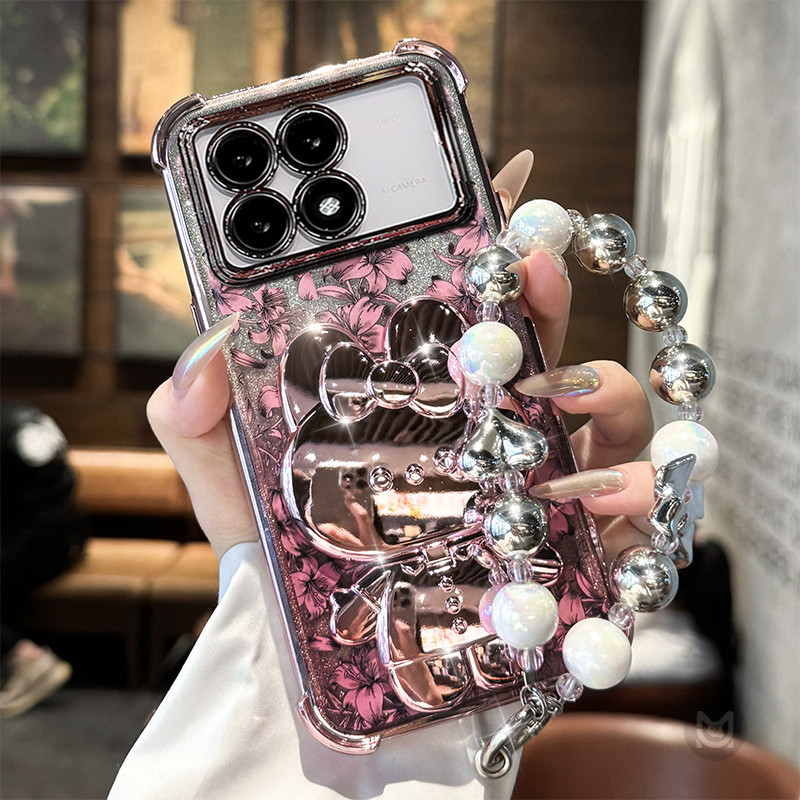 ปลอกสําหรับ Xiaomi Poco X7 X6 X5 X3 F7 Pro X3NFC F5 M6 C75 กระต่ายน่ารักกระจกแต่งหน้ากันกระแทกเคสโทรศัพท์พร้อมสายคล้อง - รูปที่ 2