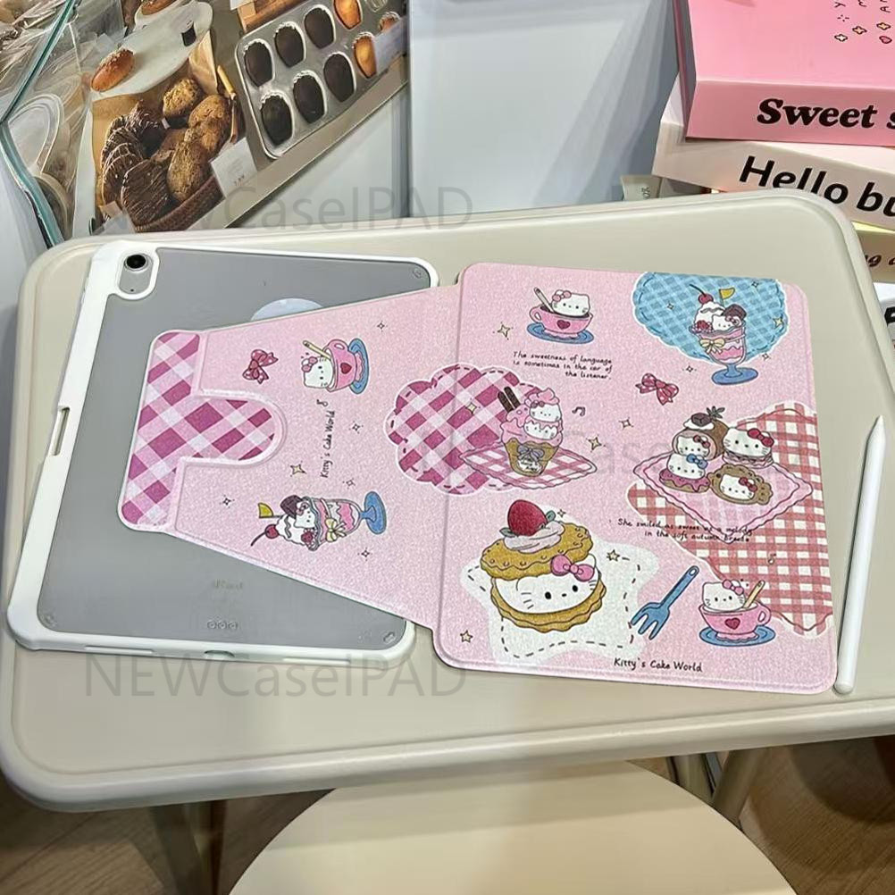 【720°หมุนกรณีเงิน Tab อะคริลิค Hard Case สําหรับ Tab Samsung Galaxy Tab 720°หมุน Tab S9/S9 Plus อะคร