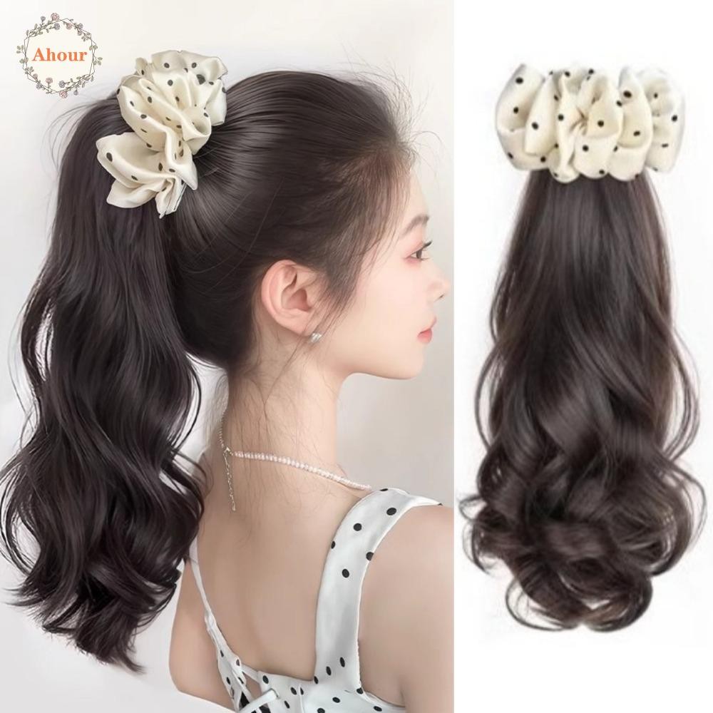 อาร์ แฮร์พีชหางม้า,สไตล์บัลเล่ต์ชั้นสีขาวลายจุดกุทัณฑ์ผมหางม้า,ต่อผมหรูหรายาวสังเคราะห์หยิกหยักวิกผมพรรค