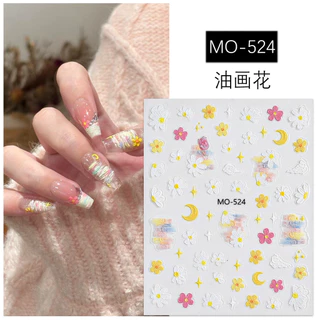 สติ๊กเกอร์ติดเล็บ ตกแต่งเล็บบรรเทา Aurora Daisy ดอกไม้ภาพวาดสีน้ํามัน Monets Garden น่ารักฤดูใบไม้ผลิ Moon KOULDAN