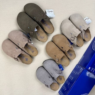 Mens หนัง Birkenstock สไตล์ Clogs Retro Slip On Mules ปิด Toe ครึ่งรองเท้าแตะ Casual กลางแจ้งรองเท้าแบนคลาสสิก Backless ขี้เกียจรองเท้าไม่มีส้นมาใหม่