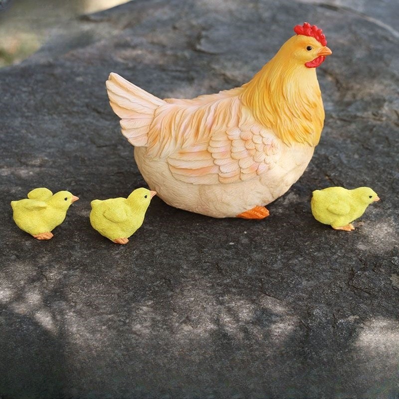 จําลองสามมิติไก่เจี๊ยบเรซิ่นงานฝีมือเครื่องประดับลานสวนตกแต่งตกแต่งการสร้างแบบจําลอง