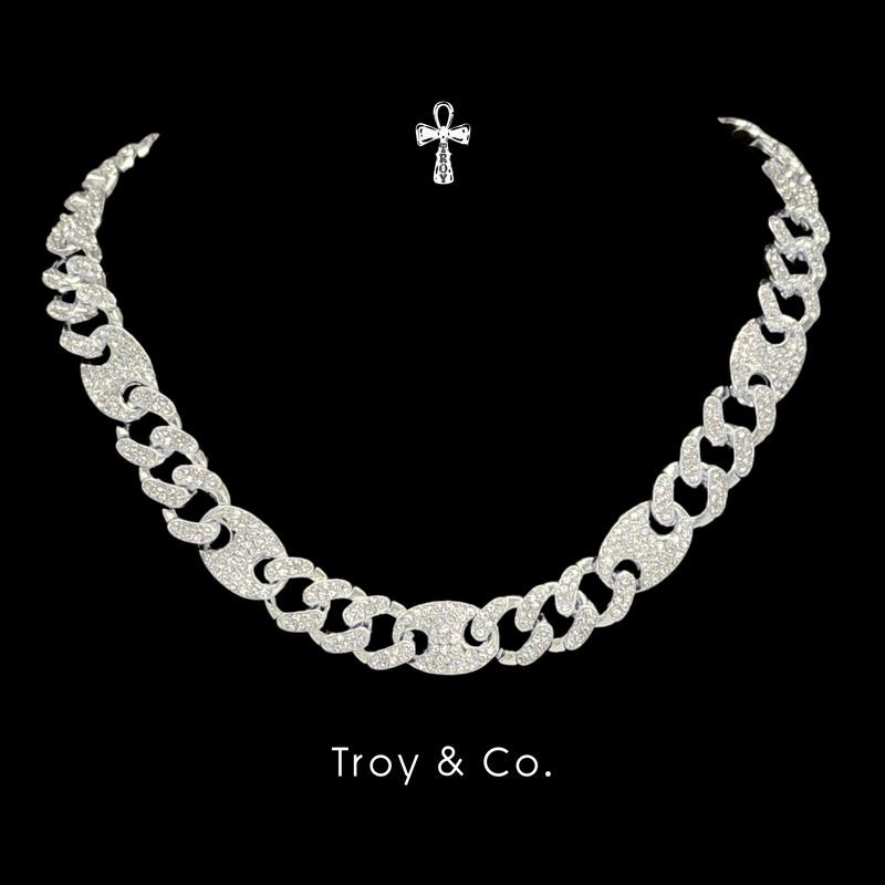Heavy Cuban Chain เพชร CZ  iced out สร้อยคอคิวบันลุคแร็ปเปอร์จัดเต็ม สายฝอ ผู้ชาย TDN004 Troy & Co.