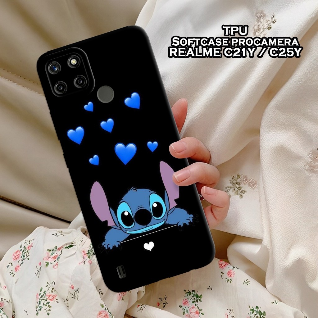 เคส HP ล่าสุด Realme C21Y / C25Y - เคส Leviora - เคส Stitch แฟชั่น - Realme C21Y / C25Y Softcase - เ