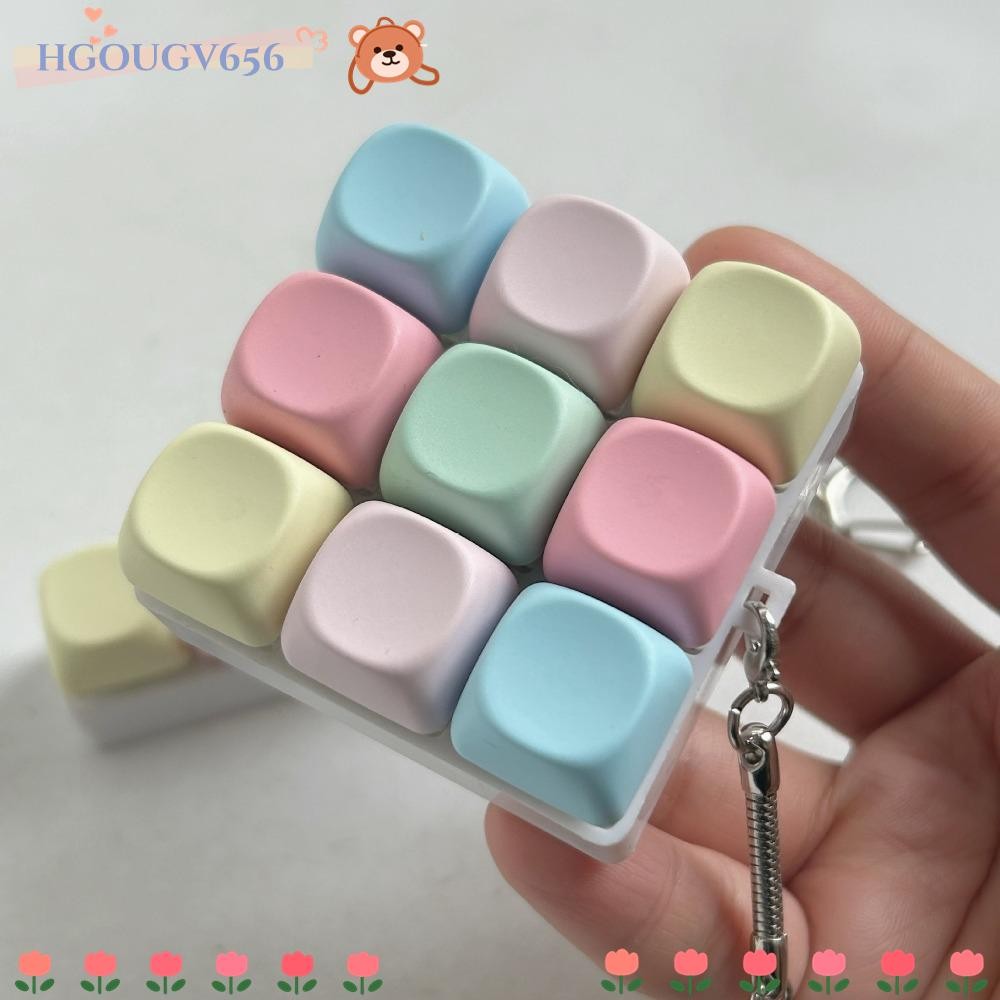 HGOUGVT คีย์บอร์ดนิ้ว, 4/9 คีย์ Keycap Fidget พวงกุญแจ, ปุ่มคีย์ผ่อนคลายความเครียดบรรเทา Pass Time Decompression ของเล่นผู้ใหญ่