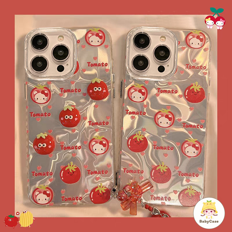 เคส Realme C53 C55 C67 C51 C35 C15 C11 C30 Note 50 C21 5 5i 6i C3 C21Y C25Y C31 7i C17 C33 ปกมะเขือเทศคิตตี้น่ารัก