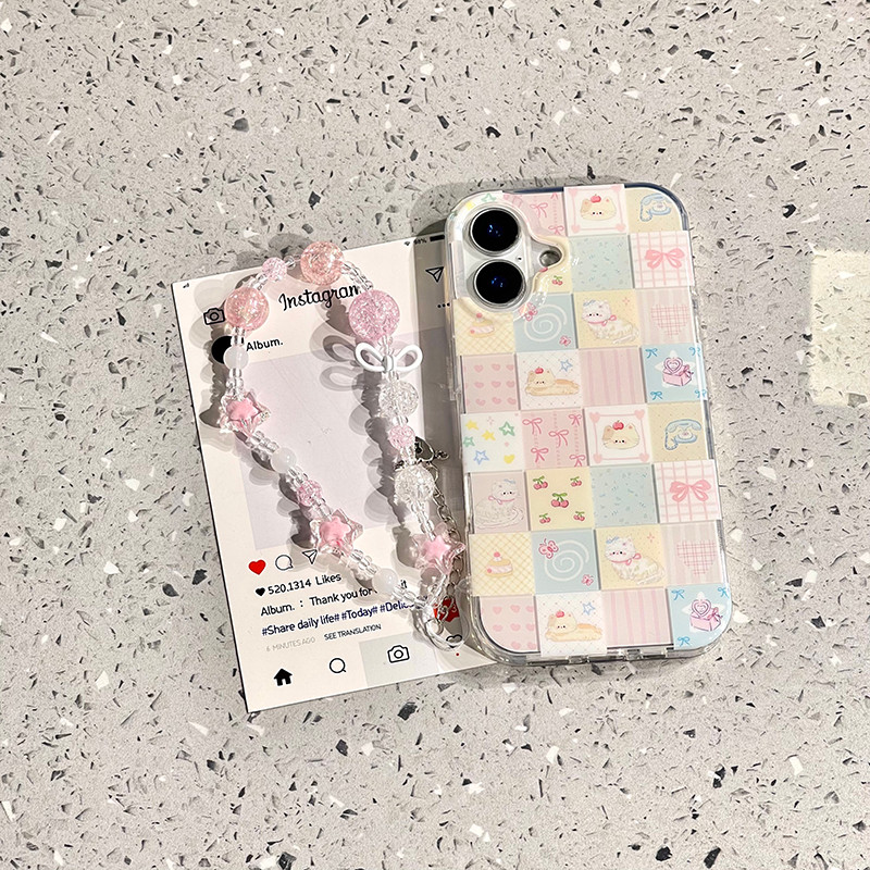Huiwanju ใช้กับเคสโทรศัพท์มือถือ iphone15 iPhone16Pro max น่ารักประกบสร้อยข้อมือแมวสี่เหลี่ยม niche ใหม่ 16 ผู้หญิงป้องกันการตก 13 เคสนิ่มซิลิโคน 15Pro รวมทุกอย่าง iPhone14 ราคาถูก Shopee Lazada
