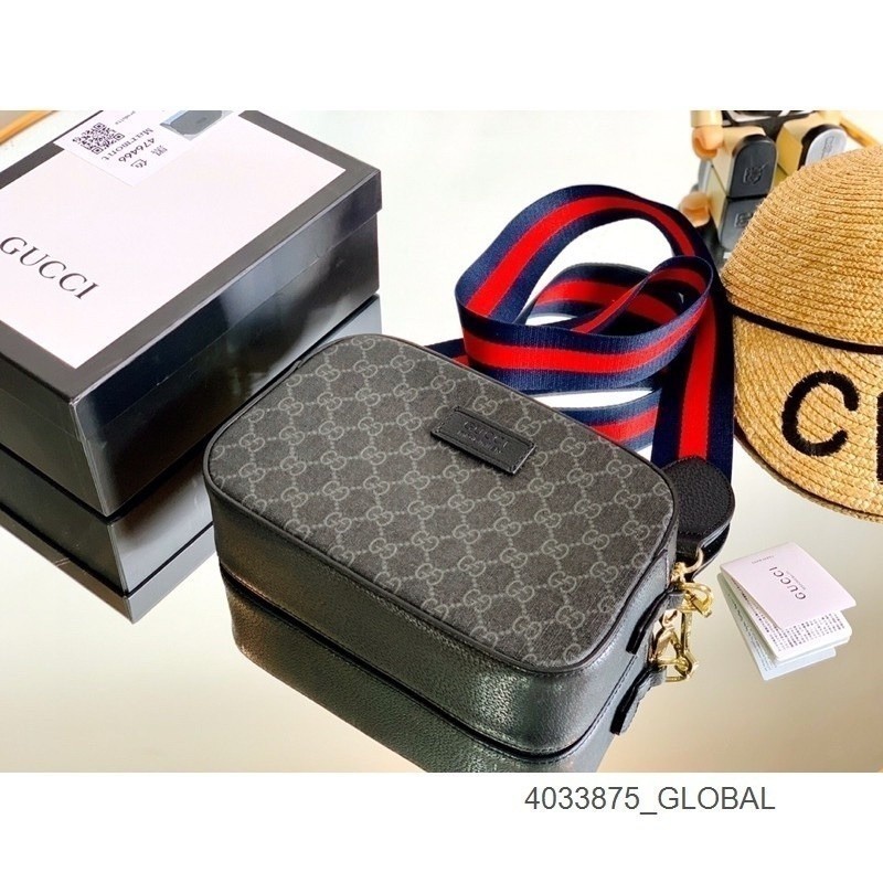 หนังคู่ unisex ขนาดเดียว สีเทาเข้ม 23 ซม. ไหล่กล้อง beg+ กล่องบรรจุภัณฑ์ (el105-0)