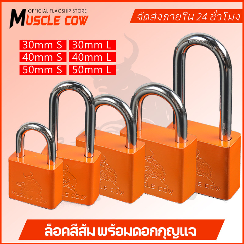 MUSCLE COW กุญแจทองเหลืองกันน้ำคุณภาพสูง ขนาด 30-50 มม. ของแท้ 100%