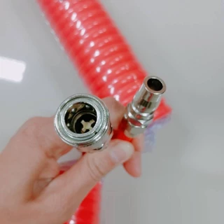 [ ส่งในไทย ] สายลม PU สายลมสปริง 8x5 mm แบบขดสปริง พร้อมหัวคอปเปอร์ ยาว 3-9 เมตร