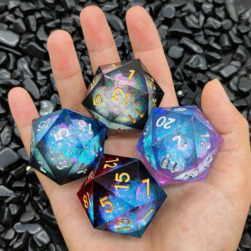 20-Sided Resin Quicksand Dice 35mm Liquid Core DND Dungeons & Dragons TRPG Board Game Dice D20