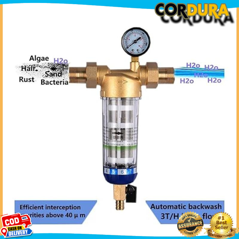 เครื่องกรองก่อนติดตั้ง OSWNKW - 05 | สามารถหมุนลงตะกอนน้ำ | สแตนเลส ย้อนตาข่าย, ระบบกรองกลางสำหรับบ้าน