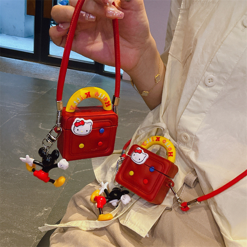 Crossbody CHAINหูฟังสําหรับHuawei freeclipป้องกันกรณีKittyกระเป๋าถือHuawei Freebuds5i 6iป้องกันกรณีSE2 SE3 anti-drop Huawei pro3 pro4 หูฟังกรณี ARC