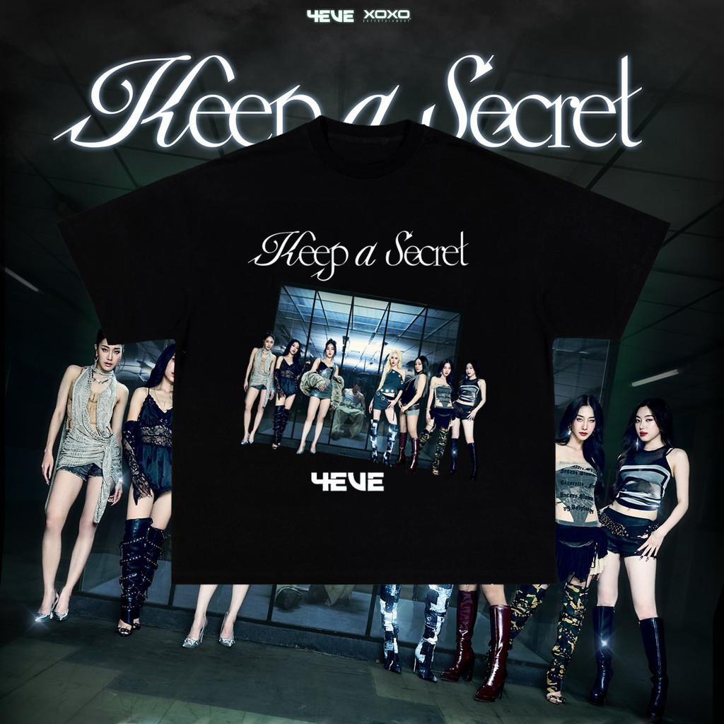 4EVE - Keep A Secret T-pop เสื้อยืดคอกลมผ้าฝ้ายแท้