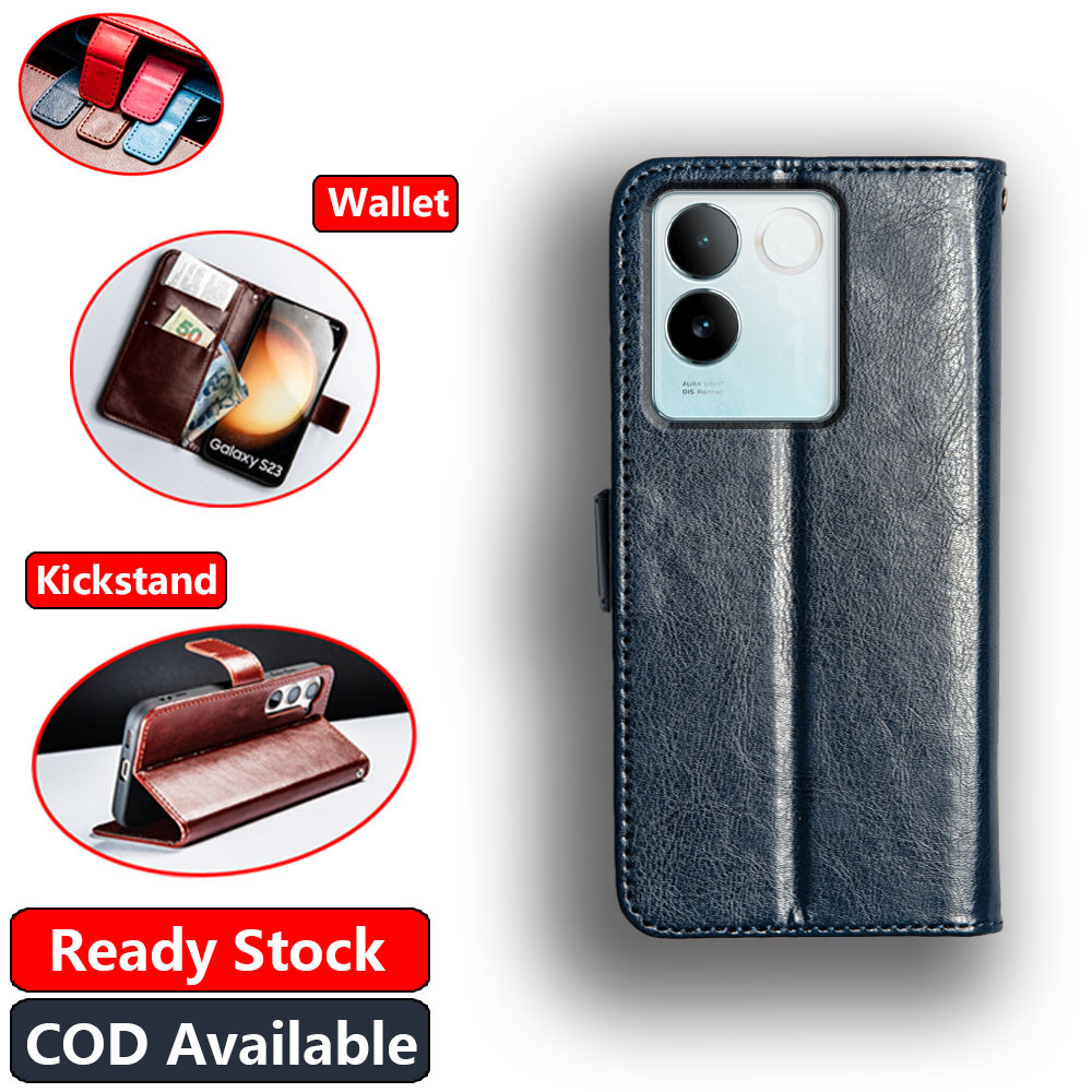 Vivo S17E iQOO Z7 Pro T2 Pro 5G V2285A Vintage Classic Leather Wallet Folio Phone Case Flip Notebook