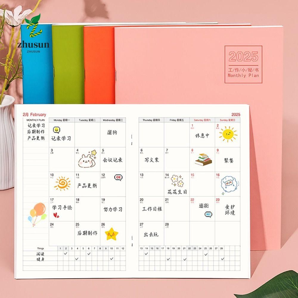 ZHUSUN Planner Notebook, ประสิทธิภาพการทํางาน 24 แผ่นตารางสมุดบันทึก, คุณภาพสูง A4 A5 การเรียนรู้ Pl